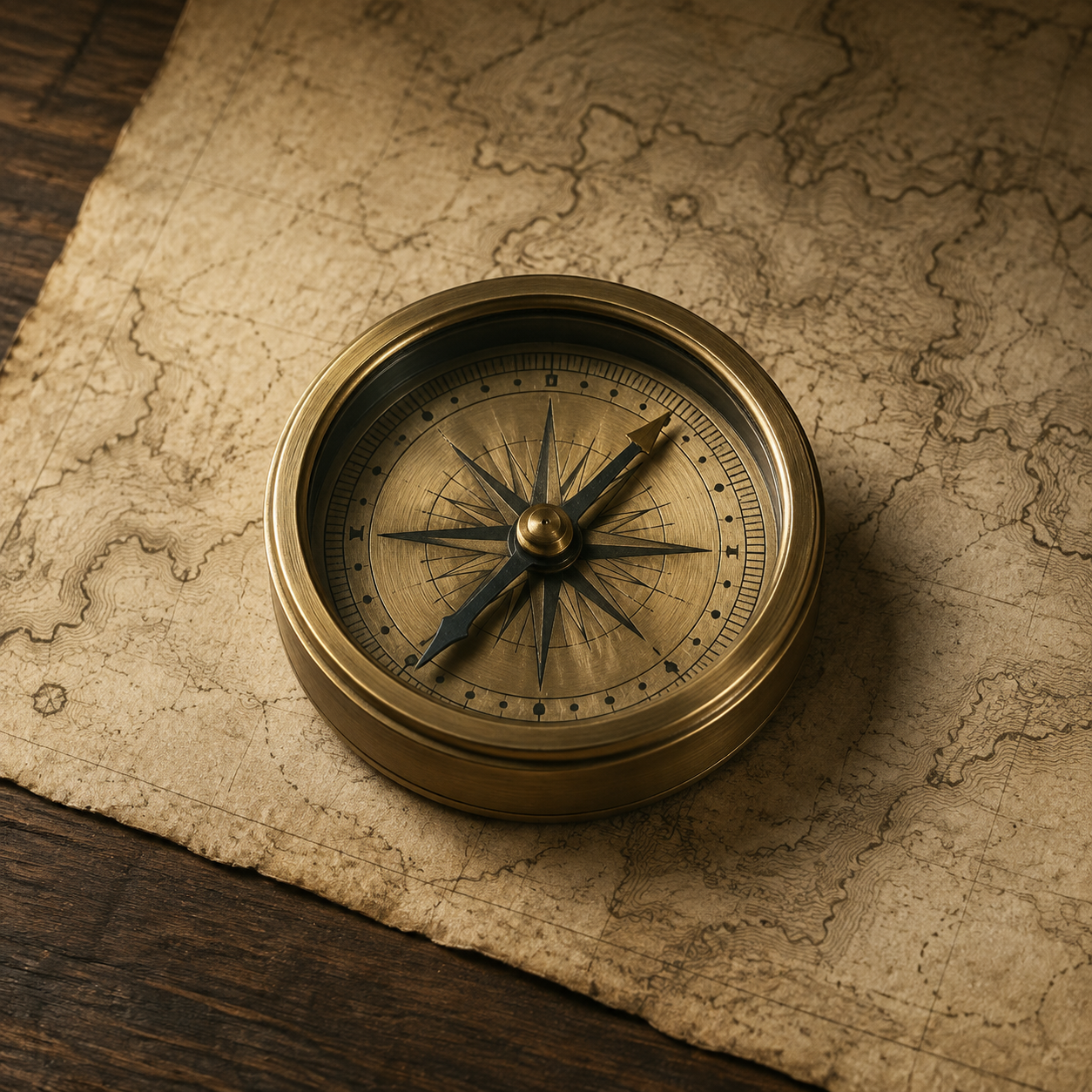 Brass Compass editorial still life