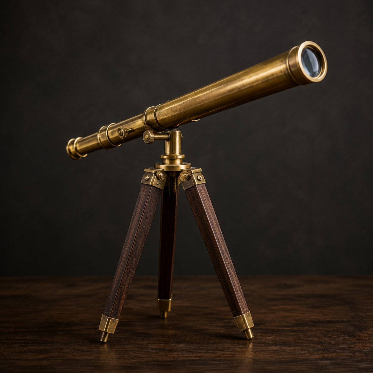 Decorative Brass Telescope editorial still life