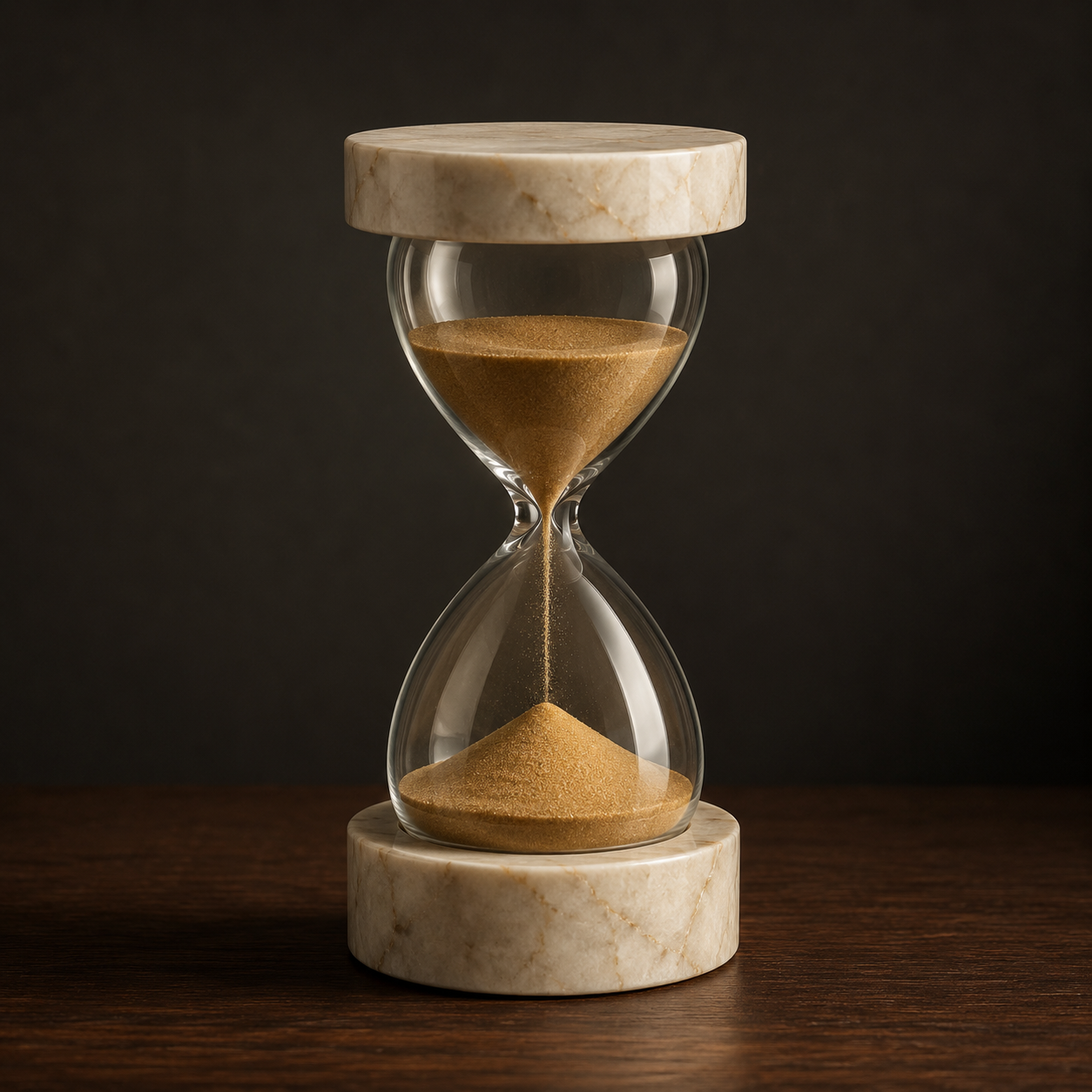 Marble Hourglass editorial still life